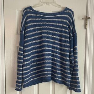 Striped Blue and White Women's Sweater